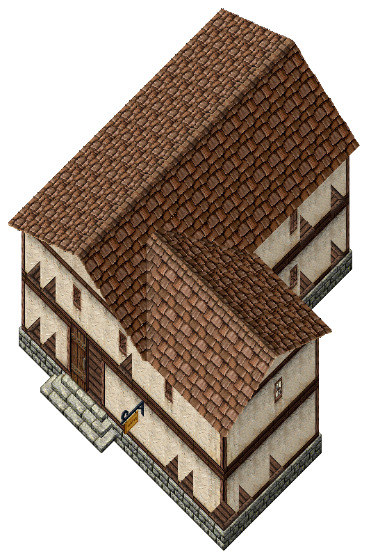 Two-Story Wood and Plaster House full size