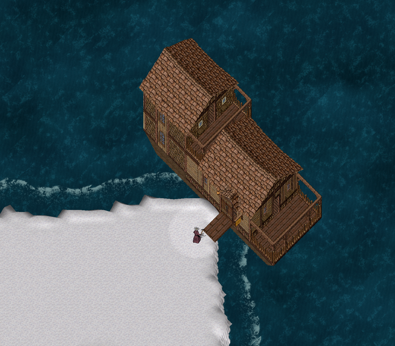 Shingled Two Story Houseboat full size